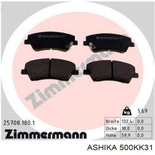 Колодки Ashika 500KK31 цена, от 29.07 USD