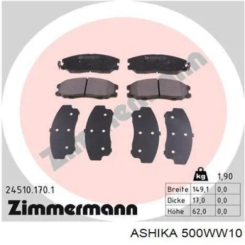 Колодки Ashika 500WW10 цена, от 23.08 USD