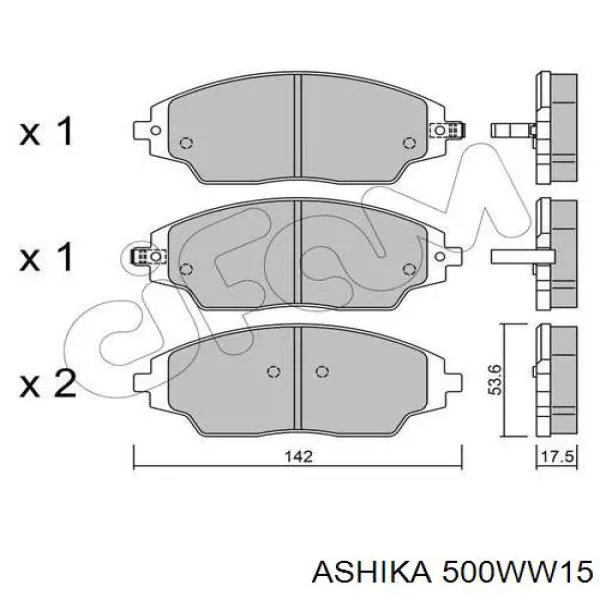 50-0W-W15 Ashika передние тормозные колодки