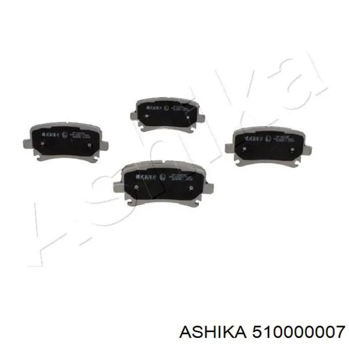 Купить 510000007 Ashika Колодки тормозные задние, дисковые