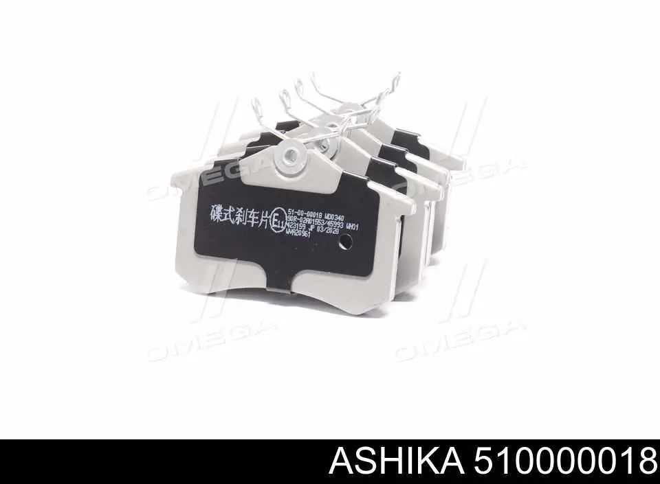 510000018 Ashika колодки тормозные задние дисковые