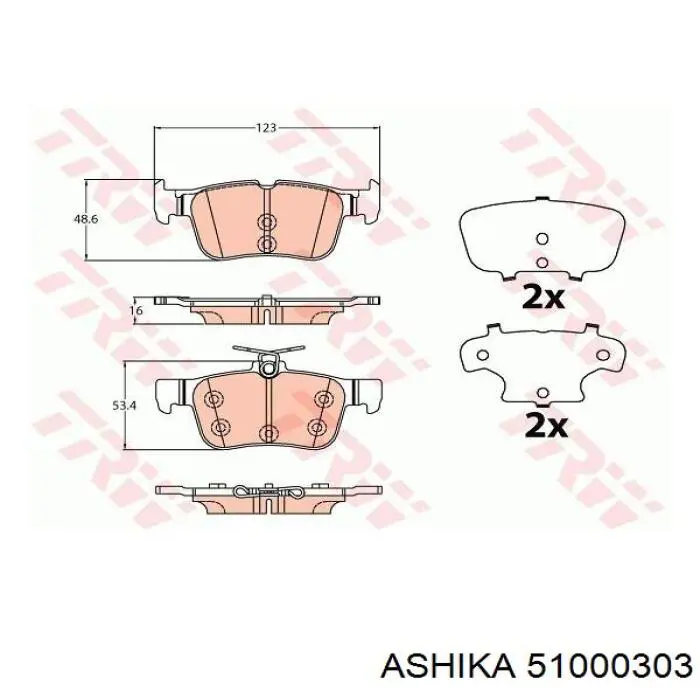 Колодки дисковые  Ashika 51000303 цена, от 19.54 USD