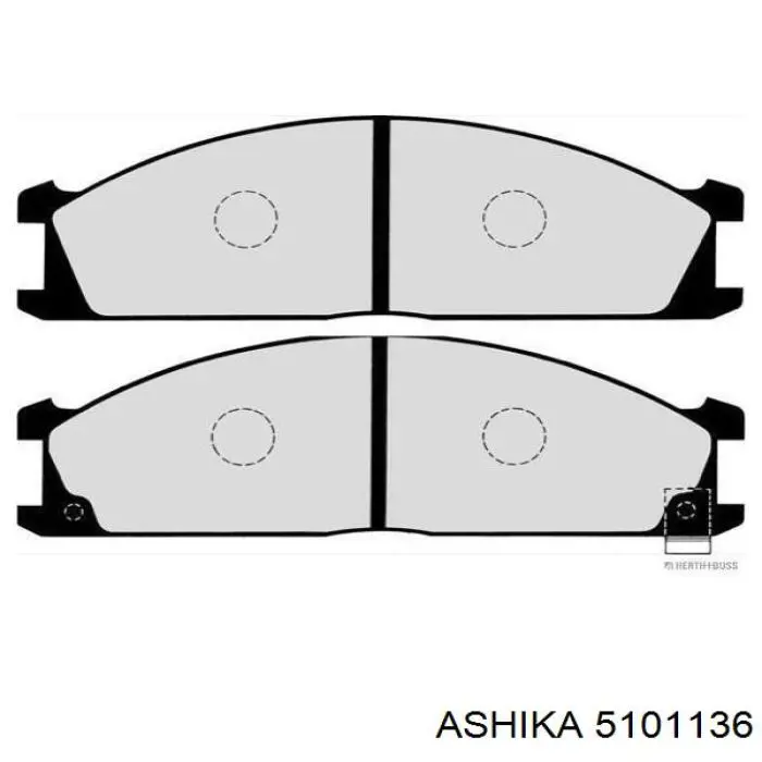 Купить 5101136 Ashika Колодки тормозные задние, дисковые