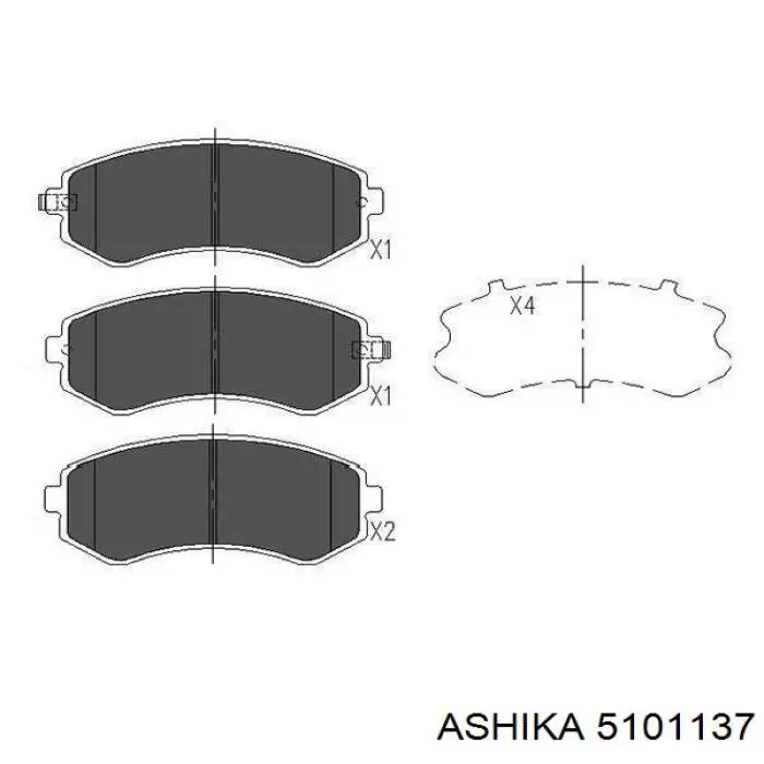 Колодки Ashika 5101137 цена, от 19.49 USD