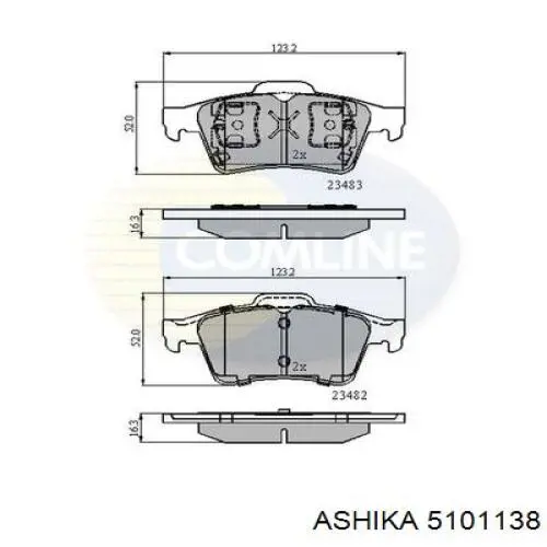 Колодки дисковые  Ashika 5101138 цена, от 13.61 USD