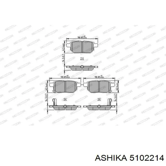 Задние дисковые колодки Ashika 5102214