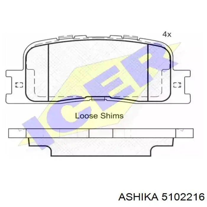 Купить 5102216 Ashika Колодки тормозные задние, дисковые