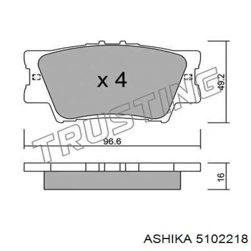 Колодки дисковые  Ashika 5102218 цена, от 19.02 USD