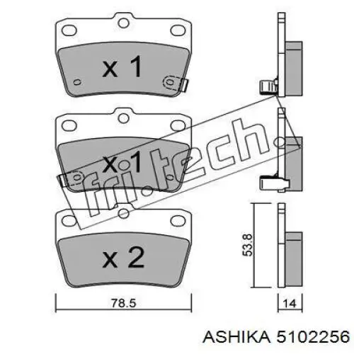 Задние тормозные колодки 5102256 Ashika