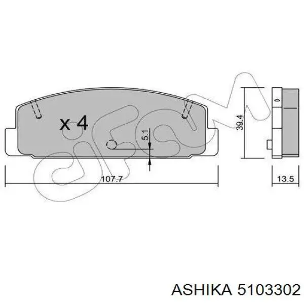 Купить 5103302 Ashika Колодки тормозные задние, дисковые