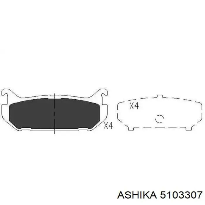 Задние тормозные колодки 5103307 Ashika