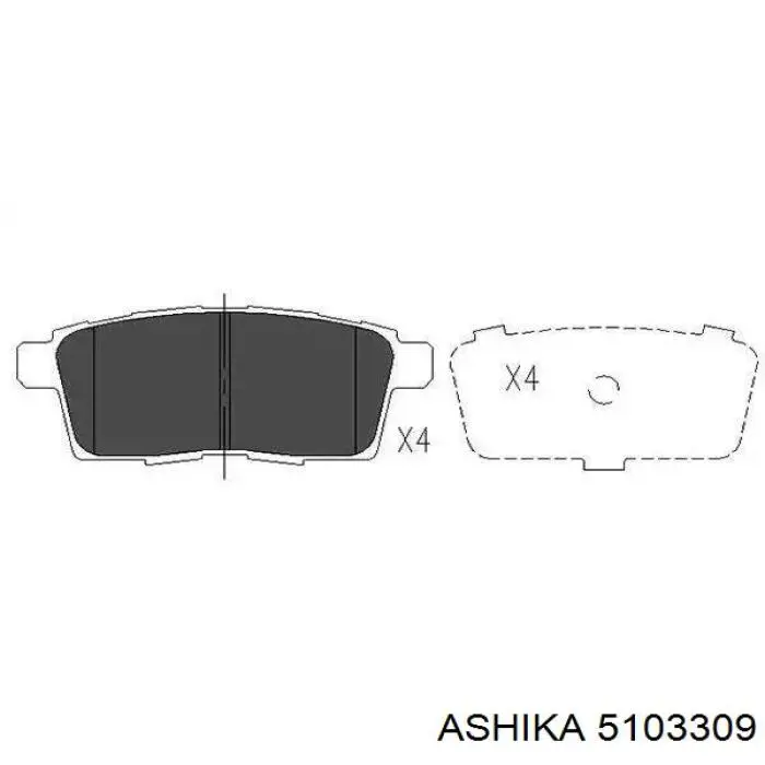 Купить 5103309 Ashika Колодки тормозные задние, дисковые