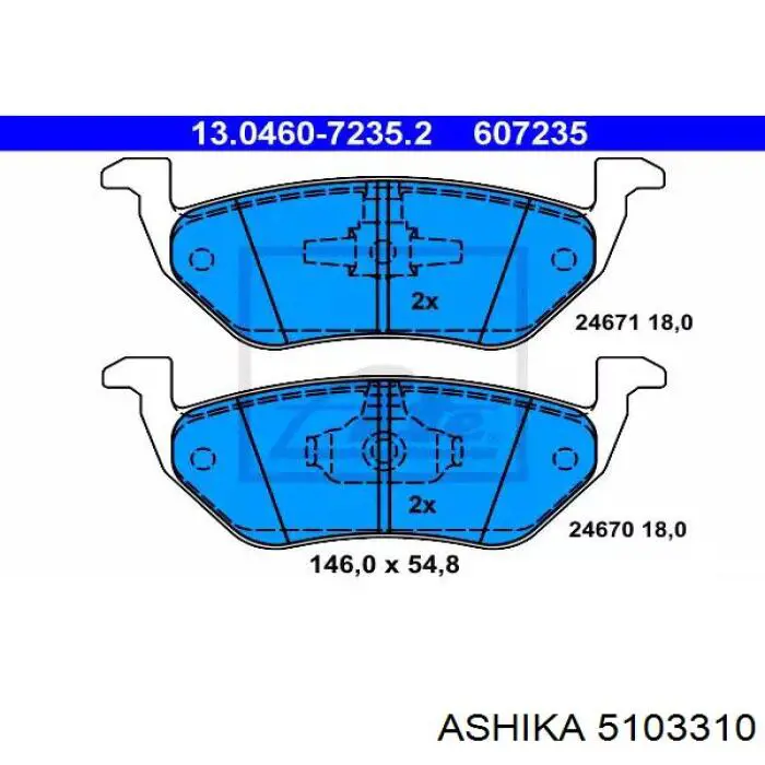 Колодки дисковые  Ashika 5103310 цена, от 25.91 USD