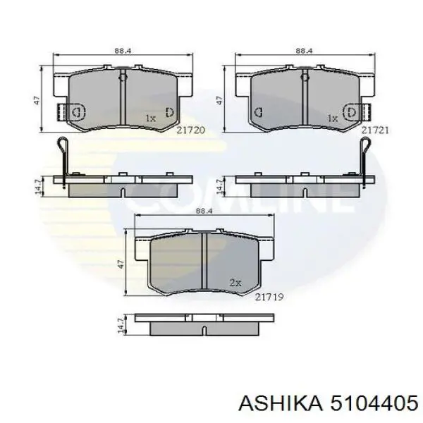 Задние дисковые колодки Ashika 5104405