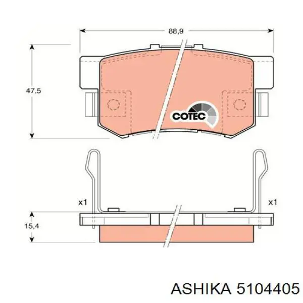 Колодки дисковые  Ashika 5104405 цена, от 18.34 USD