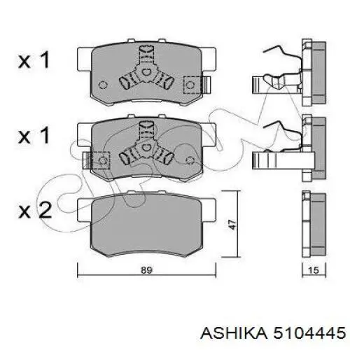 Задние дисковые колодки Ashika 5104445