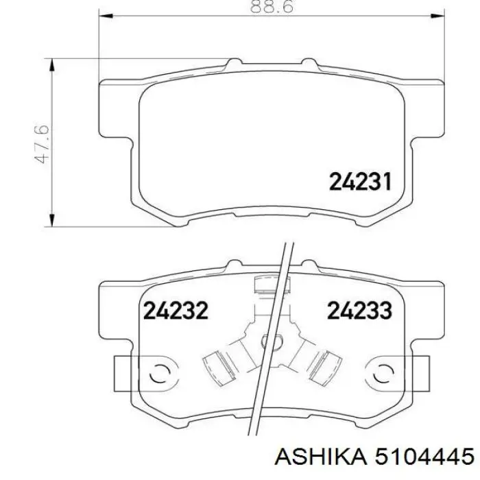 5104445 Ashika Колодки тормозные дисковые комплект