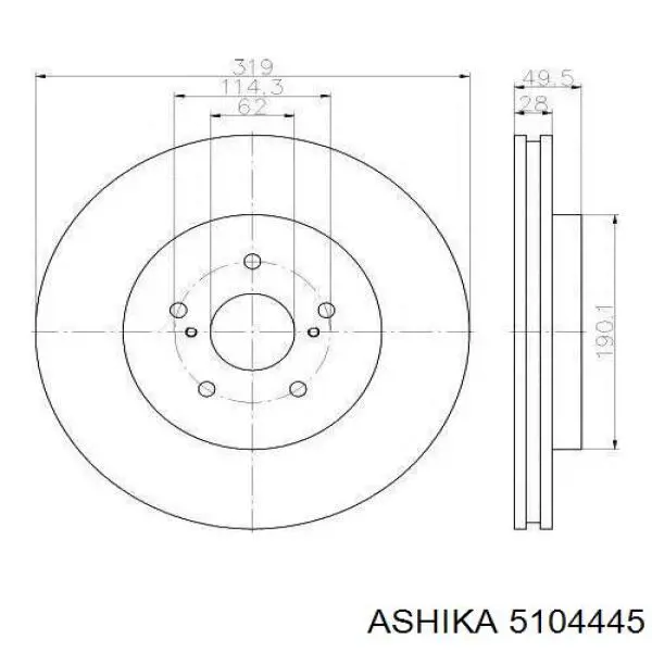 Купить 5104445 Ashika Колодки тормозные задние, дисковые
