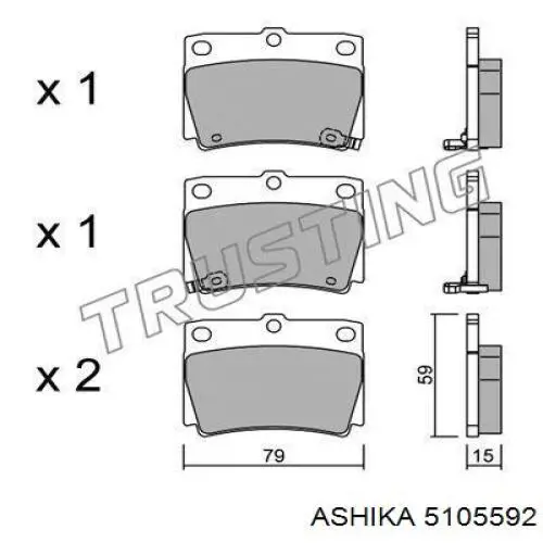 Задние тормозные колодки 5105592 Ashika