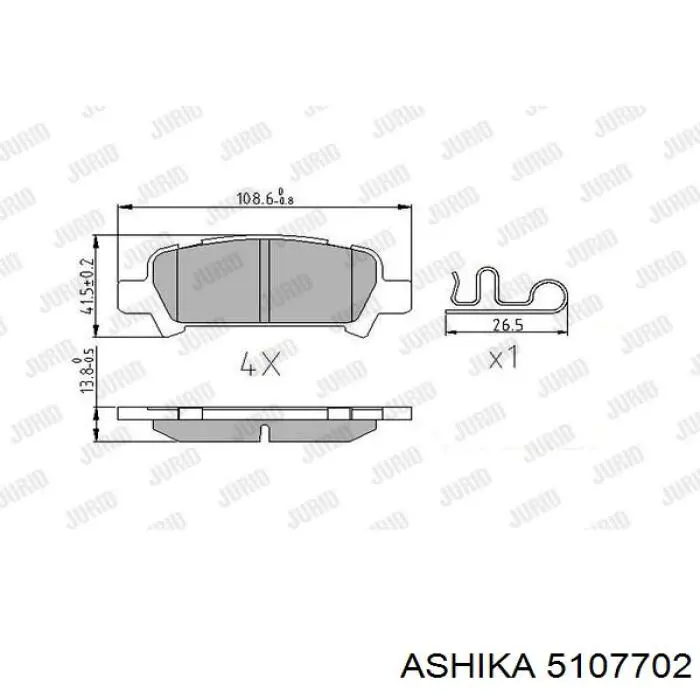 Купить 5107702 Ashika Колодки тормозные задние, дисковые
