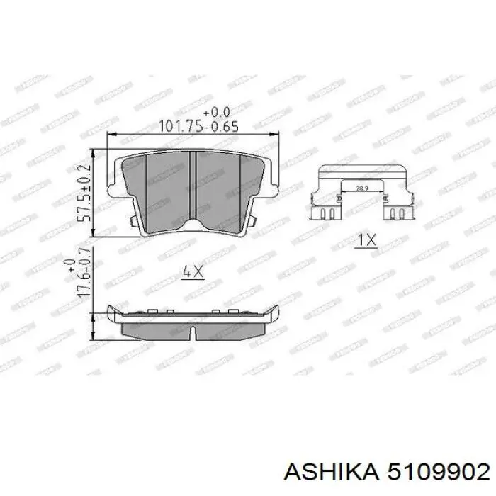 Колодки дисковые  Ashika 5109902 цена, от 23.63 USD