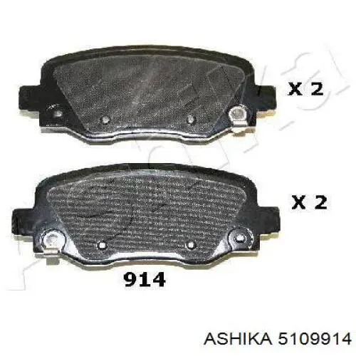 51-09-914 Ashika колодки тормозные задние дисковые