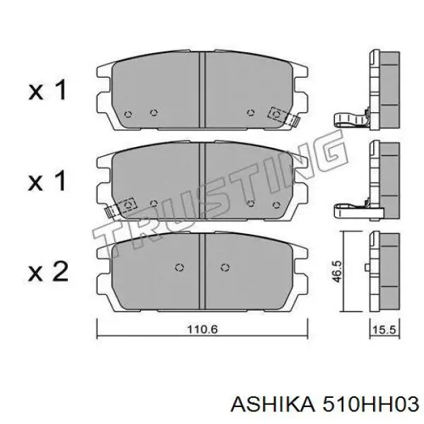 Колодки дисковые  Ashika 510HH03 цена, от 21.56 USD