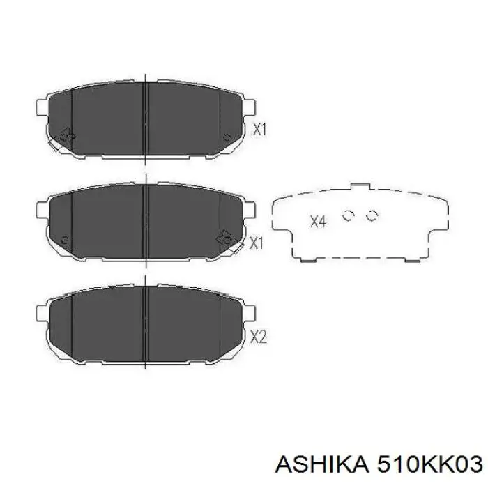 Задние тормозные колодки 510KK03 Ashika