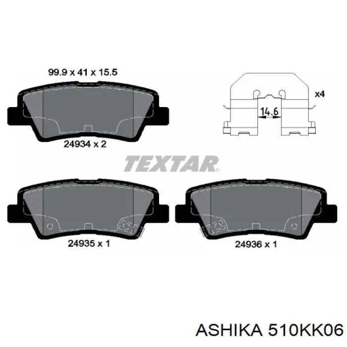 Pastillas de freno traseras 510KK06 Ashika