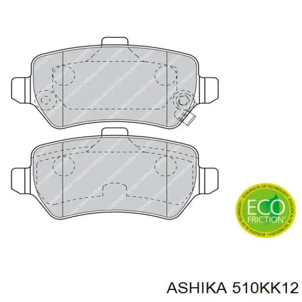 Колодки дисковые  Ashika 510KK12 цена, от 18.36 USD