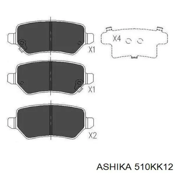 Купить 510KK12 Ashika Колодки тормозные задние, дисковые