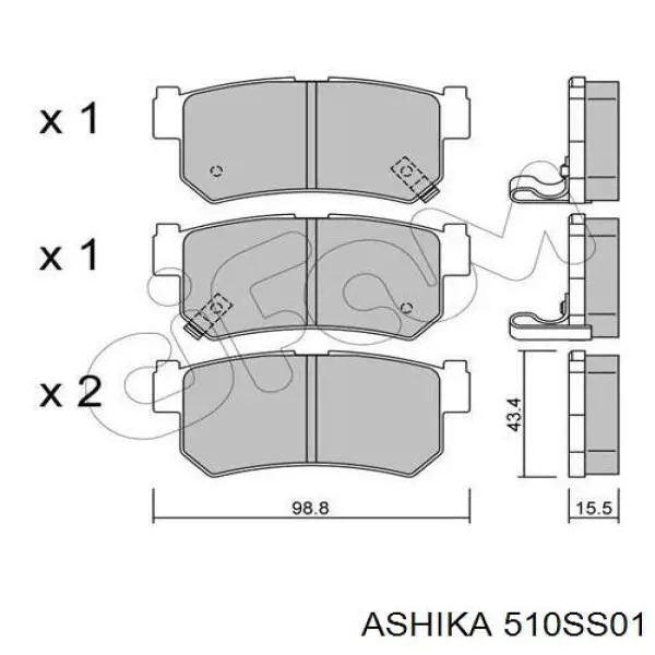 51-0S-S01 Ashika колодки тормозные задние дисковые