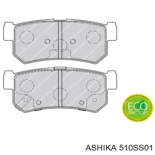 Купить 510SS01 Ashika Колодки тормозные задние, дисковые