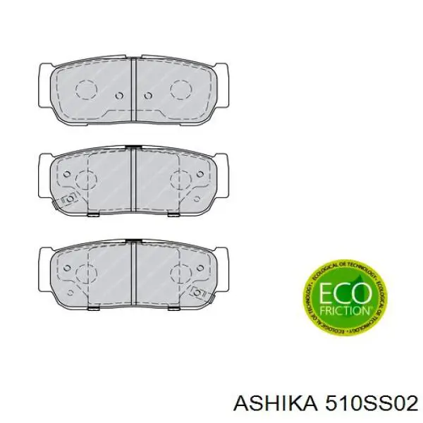 Купить 510SS02 Ashika Колодки тормозные задние, дисковые