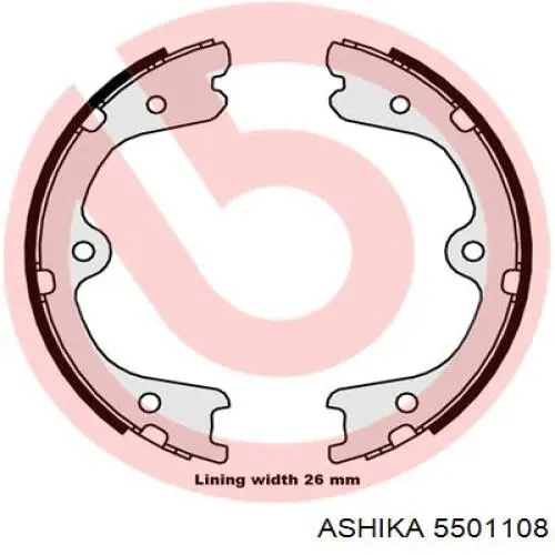 Тормозные колодки стояночного тормоза Ashika 5501108 цена, от 25.65 USD