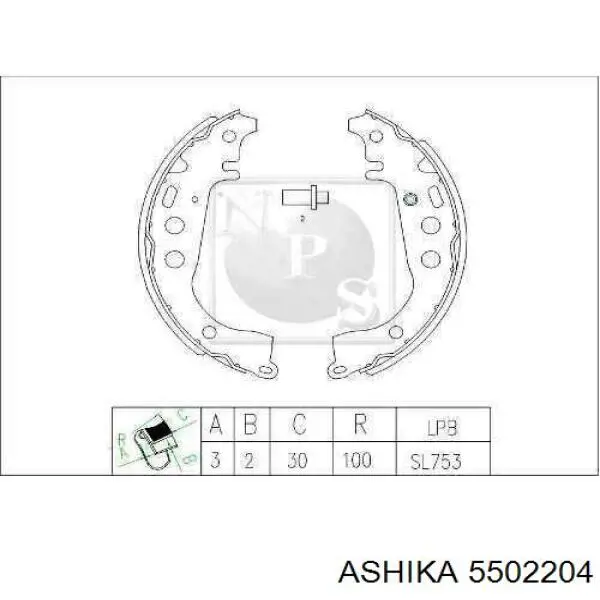 Барабанные колодки Ashika 5502204