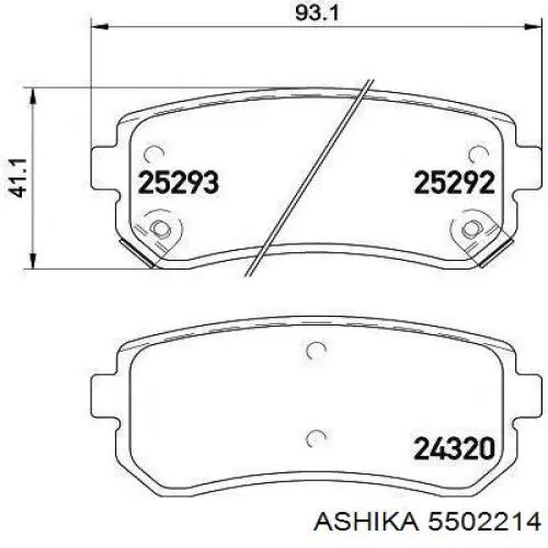 Задние барабанные колодки 5502214 Ashika