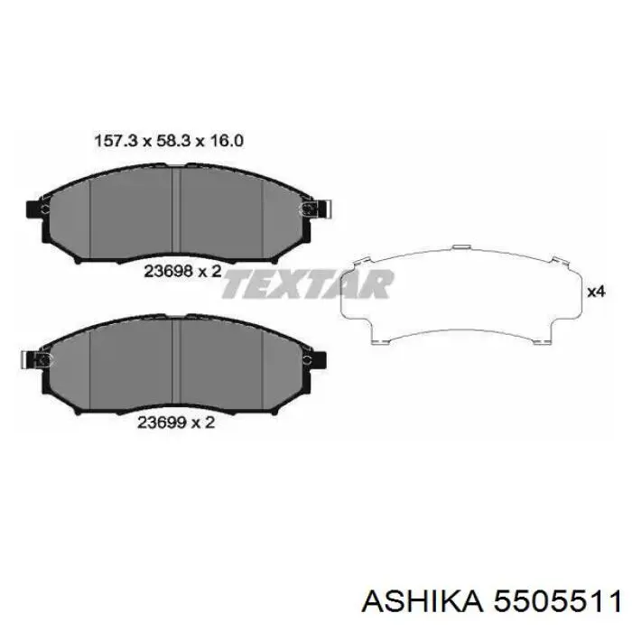 5505511 Ashika Барабанные тормозные колодки