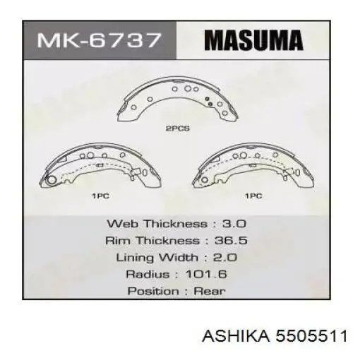 Барабанные колодки Ashika 5505511