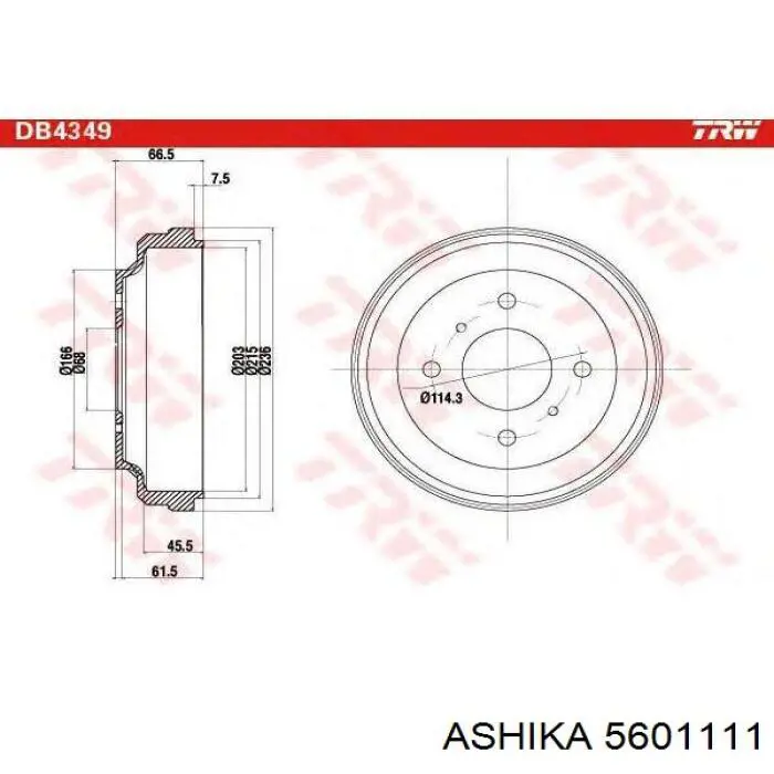 Тормозной барабан 5601111 Ashika