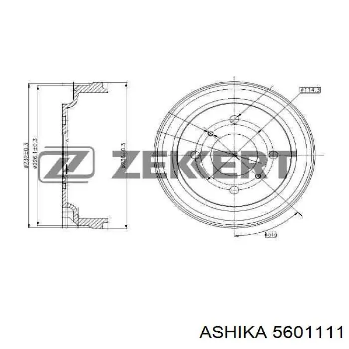 Купить 5601111 Ashika Тормозной барабан