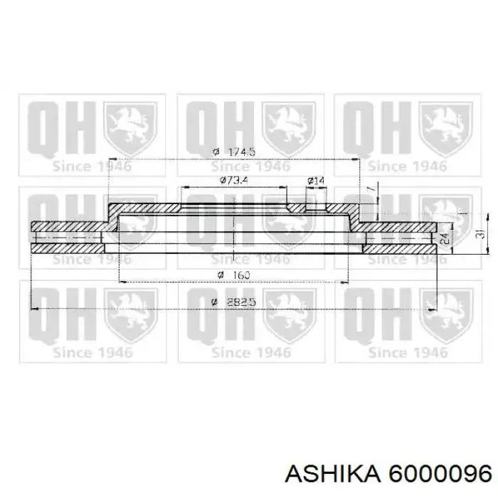 Купить 6000096 Ashika Ротор тормозной
