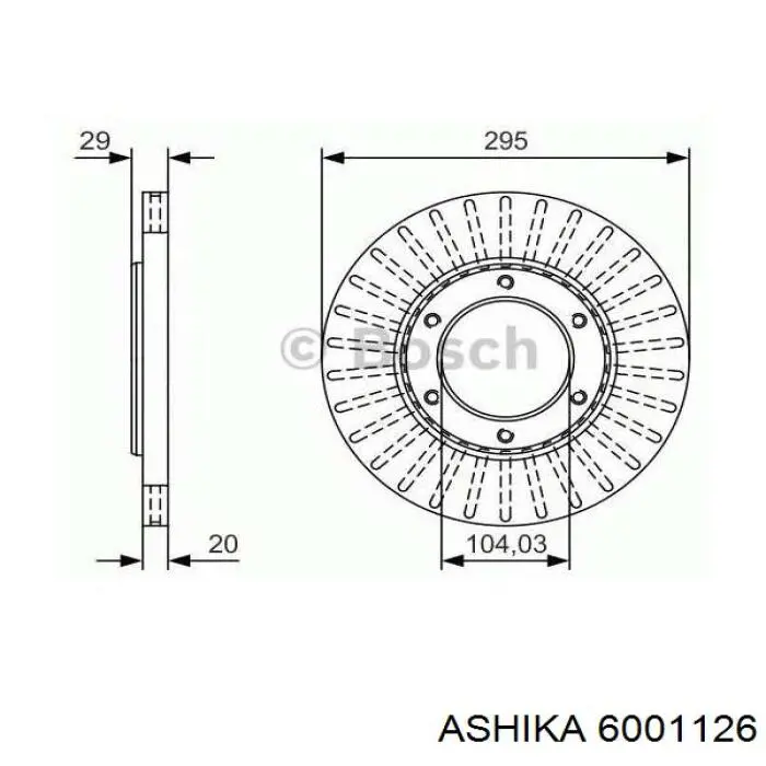 Тормоз дисковый передний Ashika 6001126 цена, от 39.03 USD