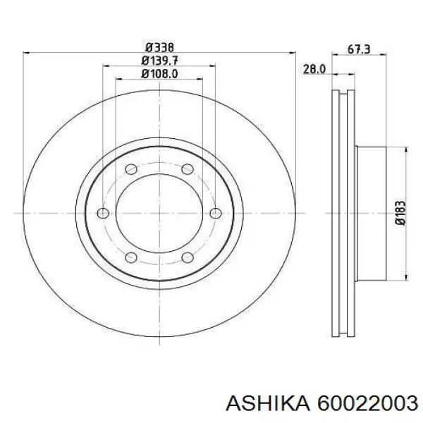 Передние тормозные диски 60022003 Ashika