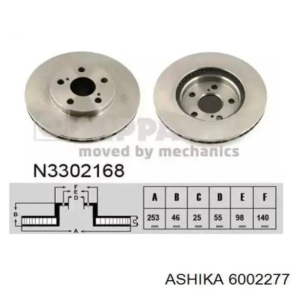 Тормоз дисковый передний Ashika 6002277 цена, от 31.71 USD