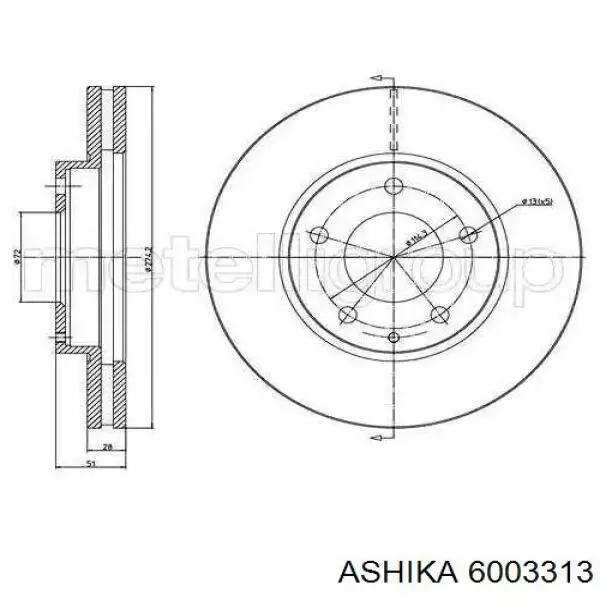 Купить 6003313 Ashika Ротор тормозной
