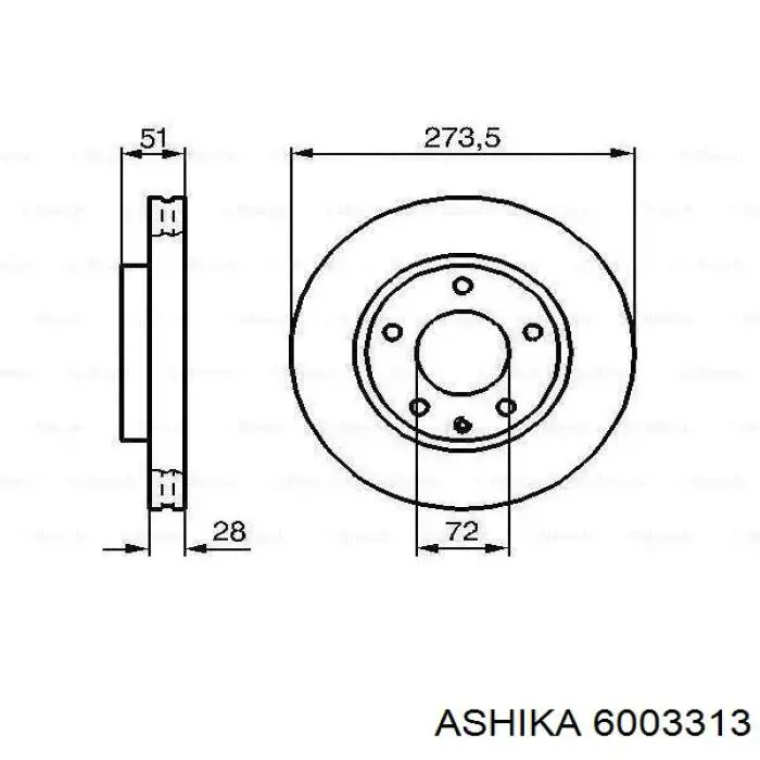 6003313 Ashika Диск тормозной передний