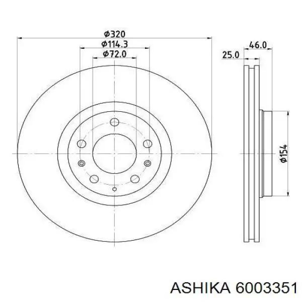 6003351 Ashika Диск тормозной передний