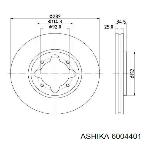 Передние тормозные диски 6004401 Ashika