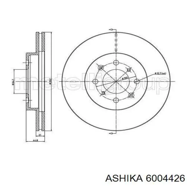 Передний тормозной диск Ashika 6004426
